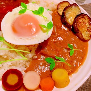 ｺﾝฅ^•ω•^ฅｺﾝいなり揚げと豆乳のカレー